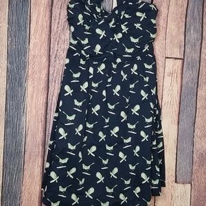 Strapless Bird Dress with Pockets